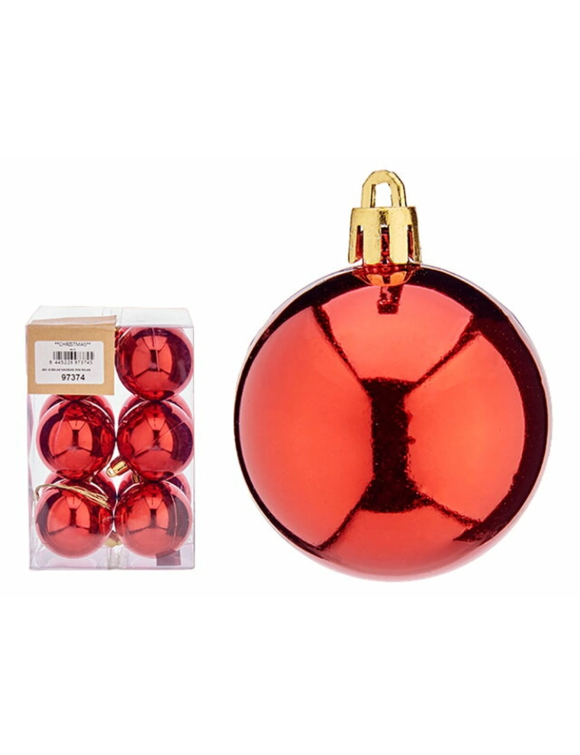 imagem de Conjunto de bolas de Natal Vermelho Plástico Ø 5 cm (36 Unidades)2