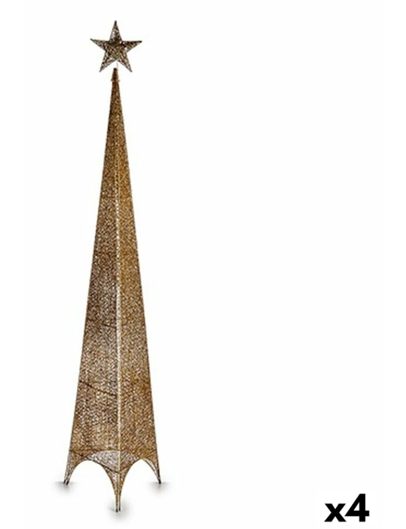 Krist+ - Árvore de Natal Torre Estrela Dourado Metal Plástico 39 x 186 x 39 cm (4 Unidades)