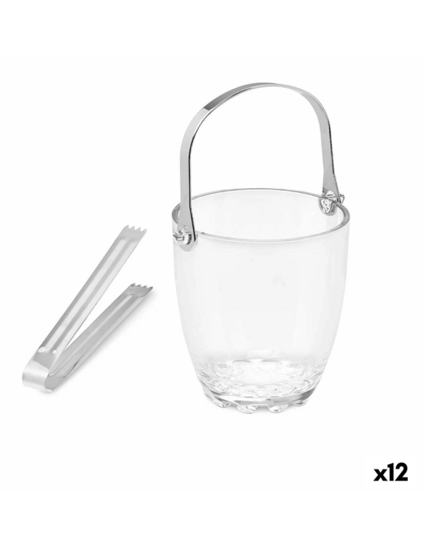 Vivalto - Balde de Gelo Transparente Metal Vidro 800 ml (12 Unidades)