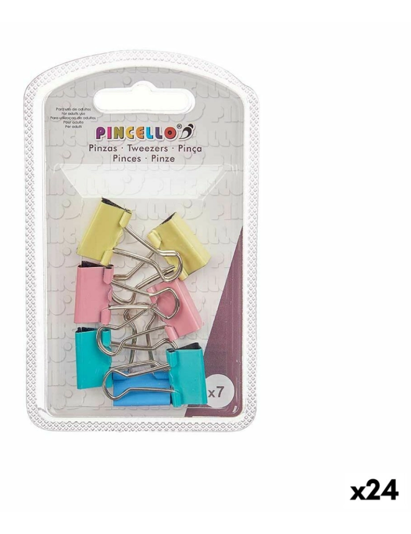 Pincello - Braçadeiras Clipe Pequeno Multicolor Metal (24 Unidades)