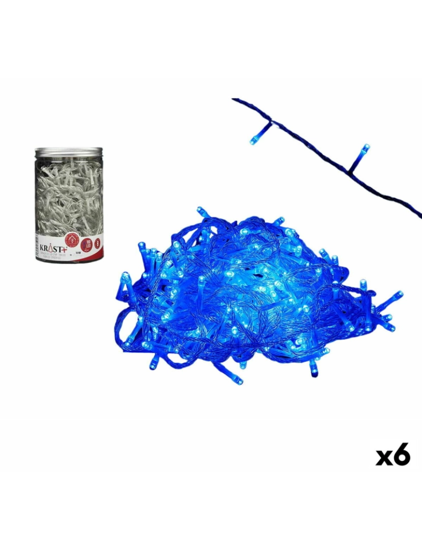 Krist+ - Grinalda de Luzes LED Azul 14,4 m Transparente 6 W (6 Unidades)