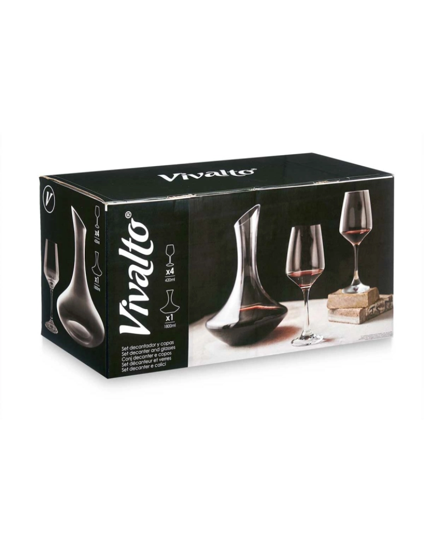 imagem de Conjunto para Degustação de Vinho Transparente Vidro 420 ml 1,8 L (2 Unidades)3