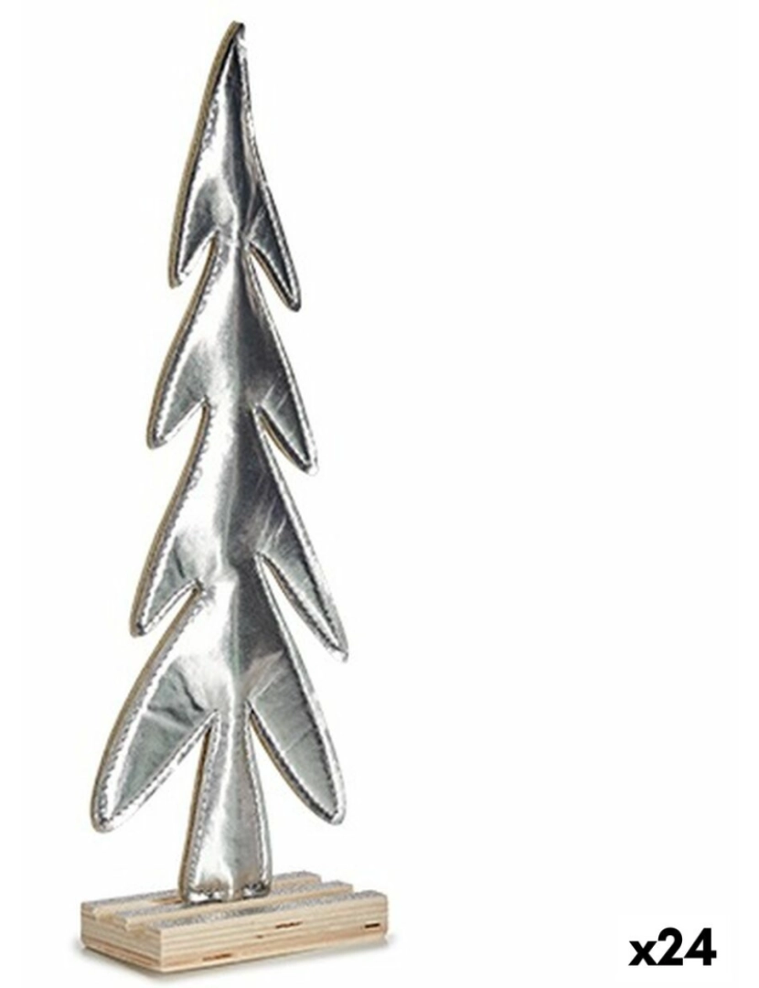 Krist+ - Figura Decorativa Árvore de Natal Cinzento Madeira 5 x 32,5 x 11,5 cm (24 Unidades)