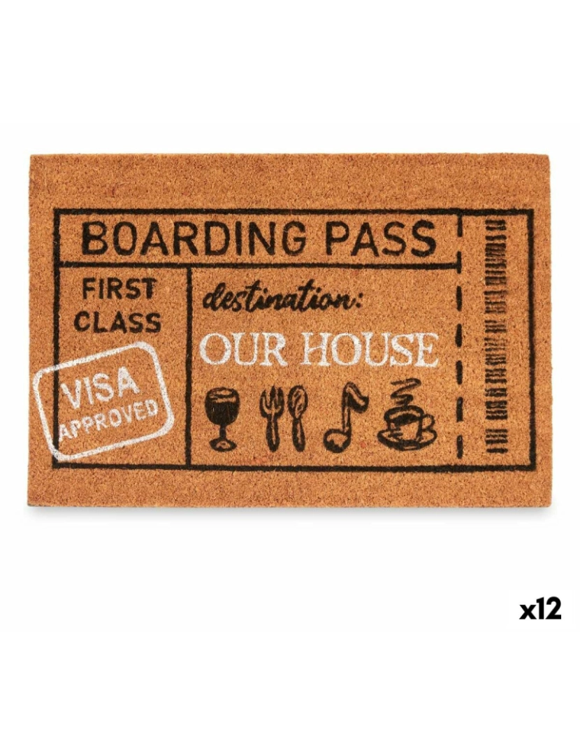 Gift Decor - Tapete Boarding Pass Natural 60 x 1 x 40 cm (12 Unidades)