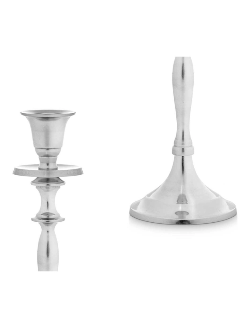 imagem de Candelabro Prateado Alumínio 4,5 x 23 x 8 cm (8 Unidades)3