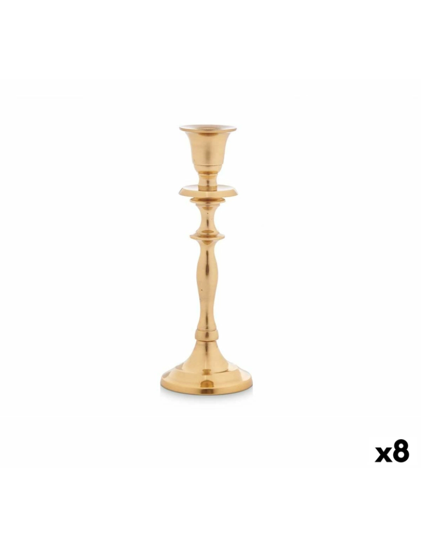 Gift Decor - Candelabro Dourado Alumínio 4,5 x 20 x 7,5 cm (8 Unidades)