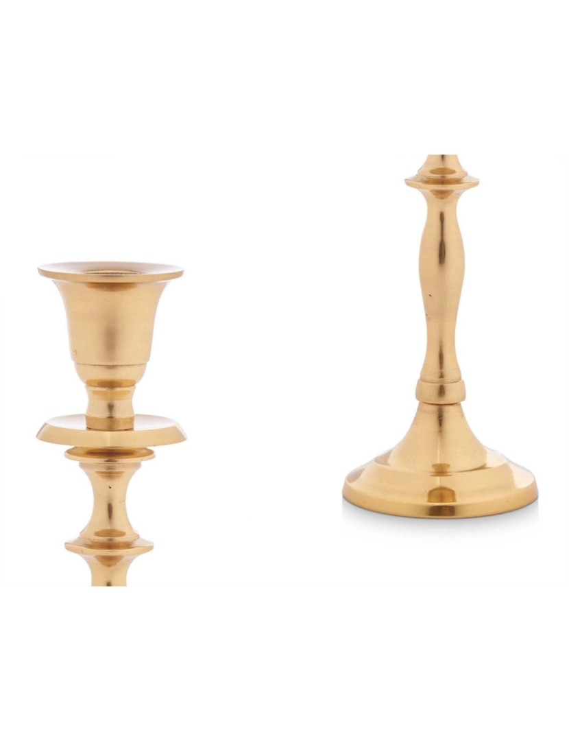 imagem de Candelabro Dourado Alumínio 4,5 x 20 x 7,5 cm (8 Unidades)3