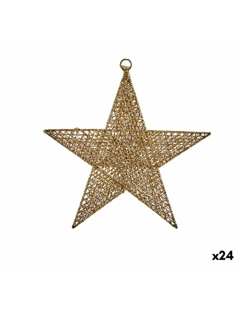 Krist+ - Adorno Natalício Estrela Dourado Metal 30 x 32 x 0,5 cm (24 Unidades)