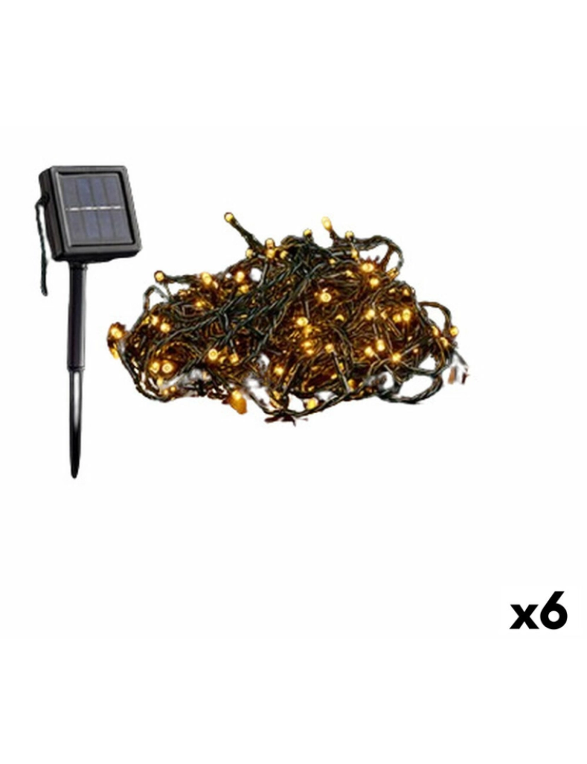 Krist+ - Grinalda de Luzes LED Luz quente Carregamento solar 15 m (6 Unidades)