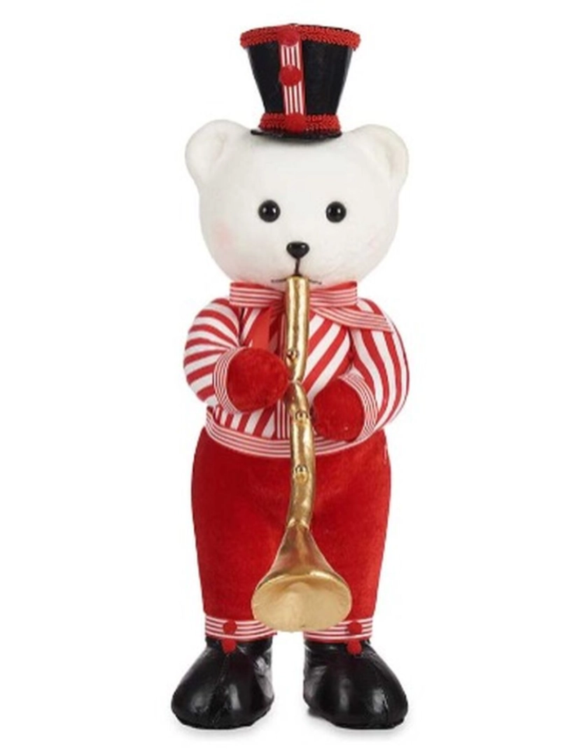 imagem de Figura Decorativa Urso Trompete Branco Preto Vermelho poliestireno 15 x 46 x 25 cm (2 Unidades)2