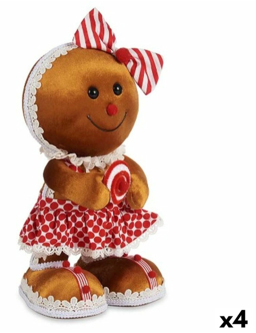 Krist+ - Figura Decorativa Bolacha Laço Castanho Vermelho poliestireno 19 x 33 x 15 cm (4 Unidades)