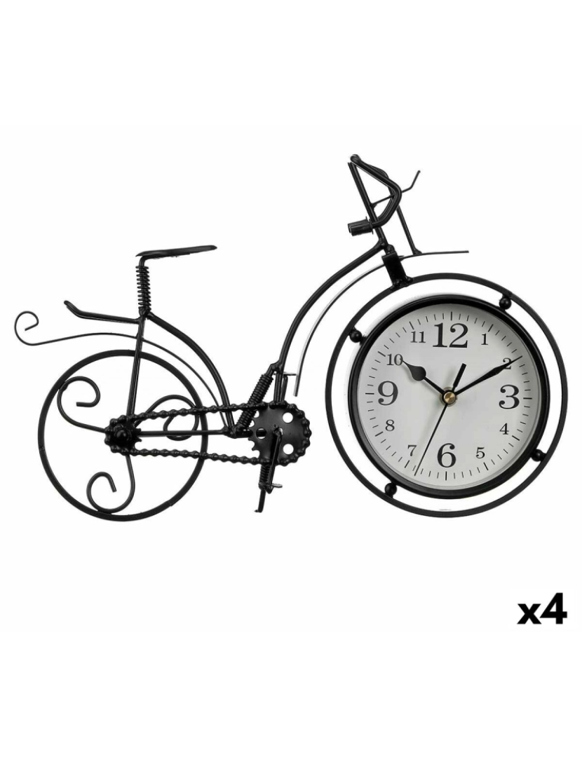 Gift Decor - Tafelklok Bicicleta Preto Metal 33 x 22,5 x 4,2 cm (4 Unidades)