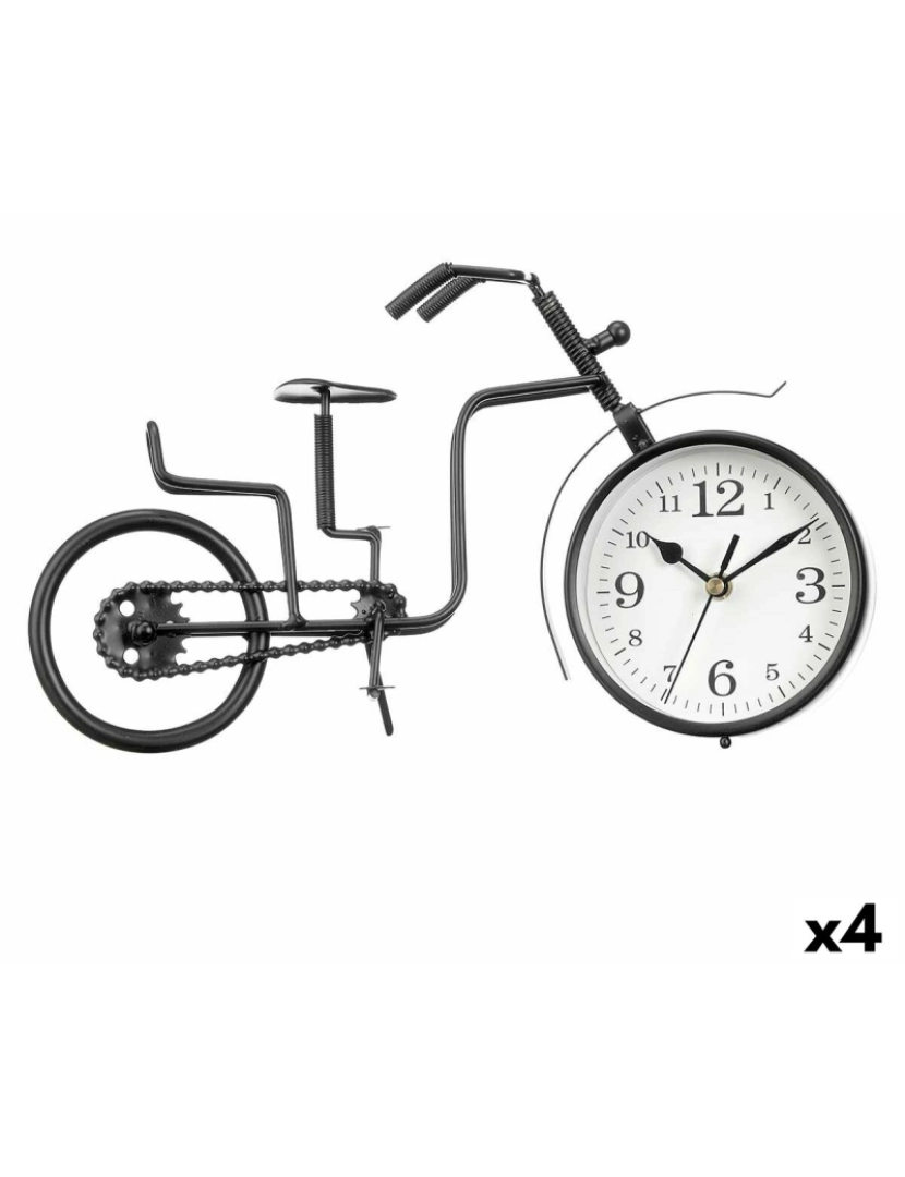 Gift Decor - Tafelklok Bicicleta Preto Metal 33 x 21 x 4 cm (4 Unidades)