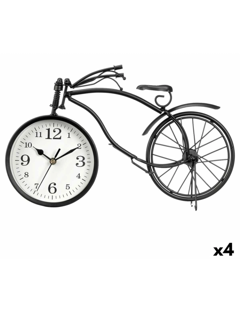 Gift Decor - Tafelklok Bicicleta Preto Metal 36 x 22 x 7 cm (4 Unidades)