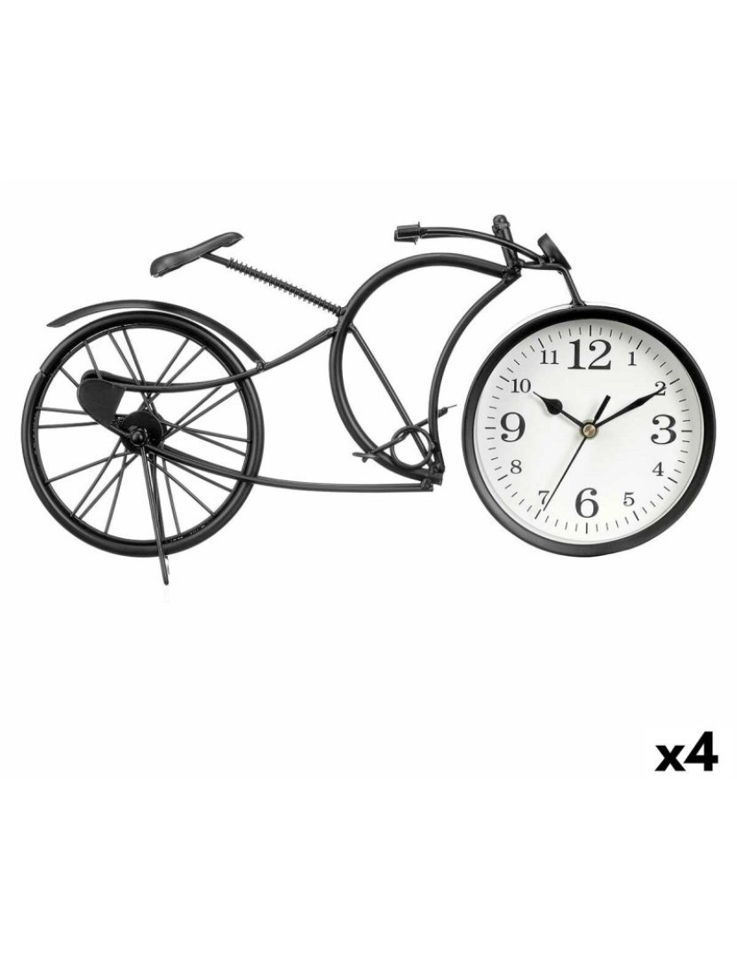 Gift Decor - Tafelklok Bicicleta Preto Metal 40 x 19,5 x 7 cm (4 Unidades)