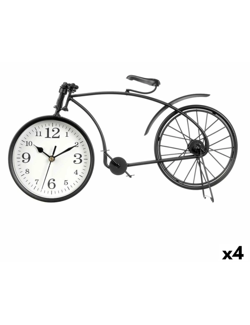 Gift Decor - Tafelklok Bicicleta Preto Metal 38 x 20 x 4 cm (4 Unidades)