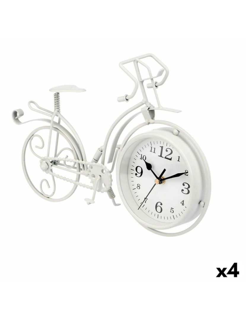 Gift Decor - Tafelklok Bicicleta Branco Metal 33 x 22,5 x 4,2 cm (4 Unidades)