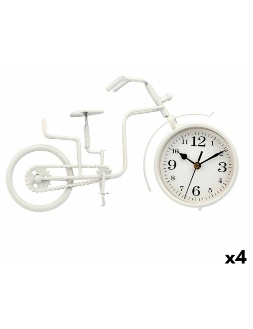 Gift Decor - Tafelklok Bicicleta Branco Metal 33 x 21 x 4 cm (4 Unidades)