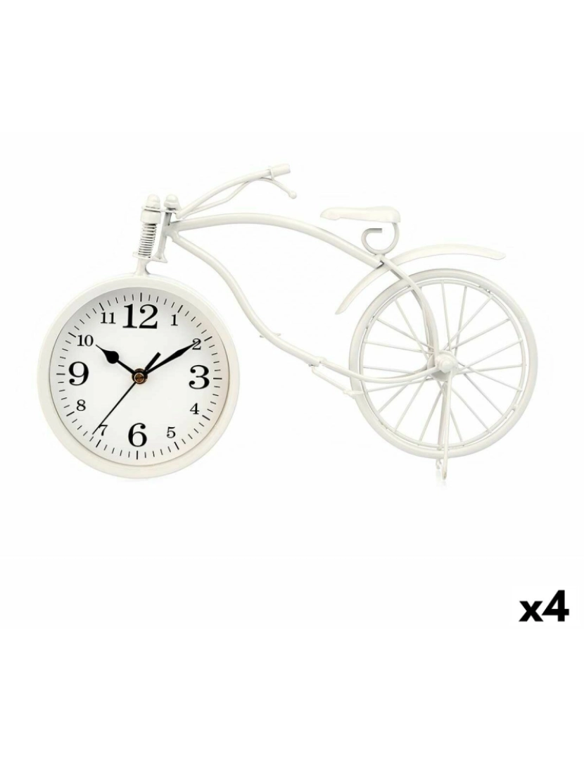 Gift Decor - Tafelklok Bicicleta Branco Metal 36 x 22 x 7 cm (4 Unidades)