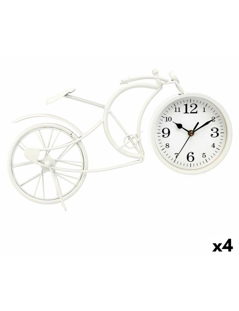 Gift Decor - Tafelklok Bicicleta Branco Metal 40 x 19,5 x 7 cm (4 Unidades)