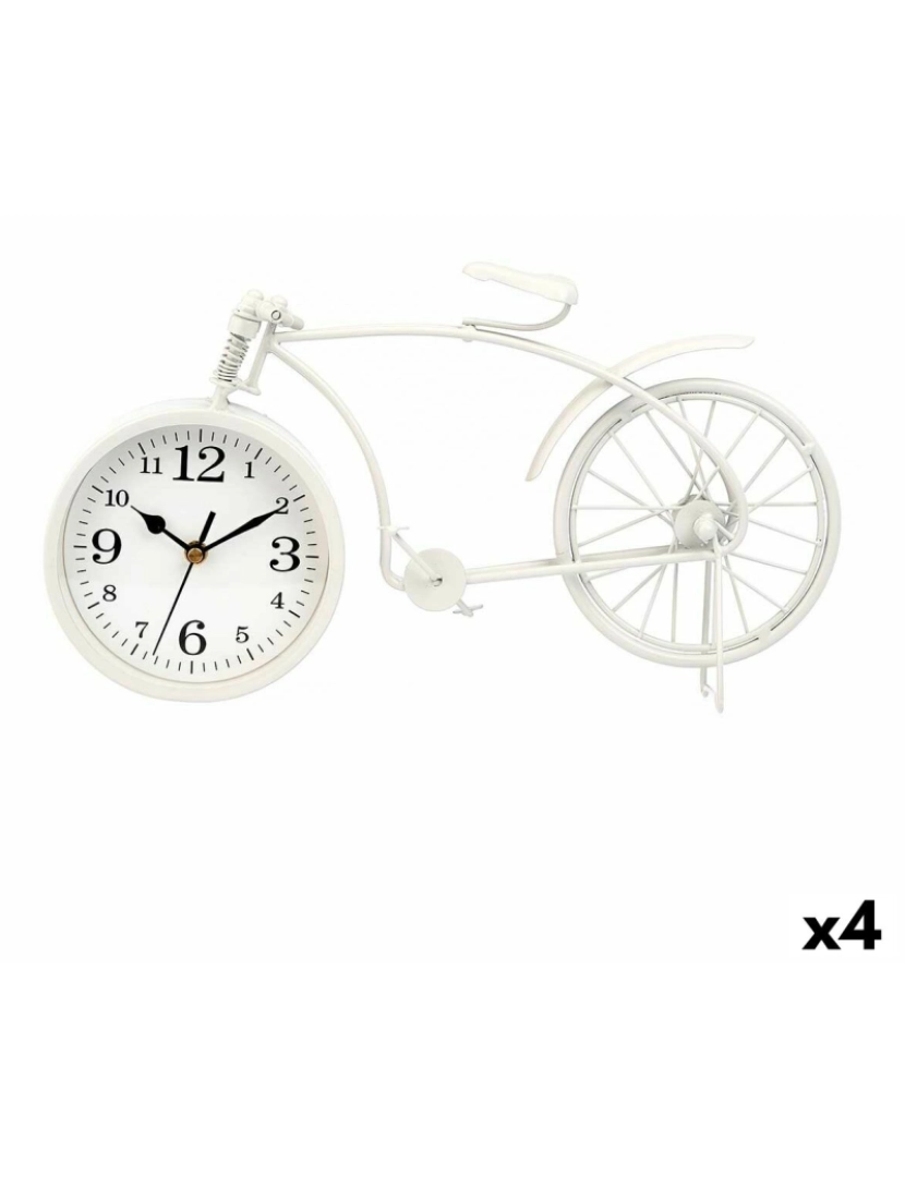 Gift Decor - Tafelklok Bicicleta Branco Metal 38 x 20 x 4 cm (4 Unidades)