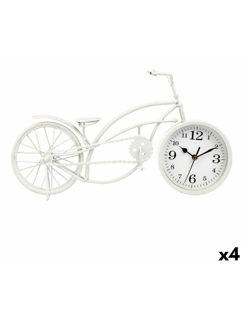 Gift Decor - Tafelklok Bicicleta Branco Metal 42 x 24 x 10 cm (4 Unidades)