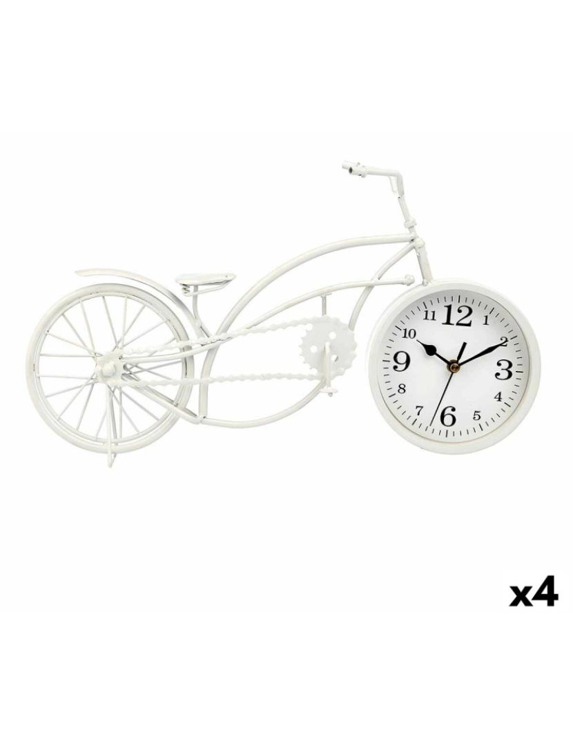 imagem de Tafelklok Bicicleta Branco Metal 42 x 24 x 10 cm (4 Unidades)1