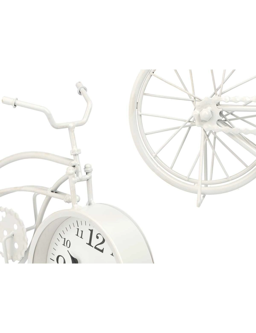 imagem de Tafelklok Bicicleta Branco Metal 42 x 24 x 10 cm (4 Unidades)3