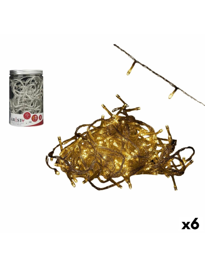 Krist+ - Grinalda de Luzes LED Amarelo 14,4 m 6 W (6 Unidades)