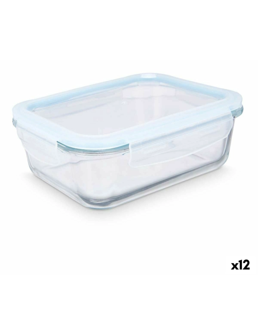 Vivalto - Lancheira Transparente Silicone Vidro de Borosilicato 1 L 22 x 7 x 16,5 cm (12 Unidades)