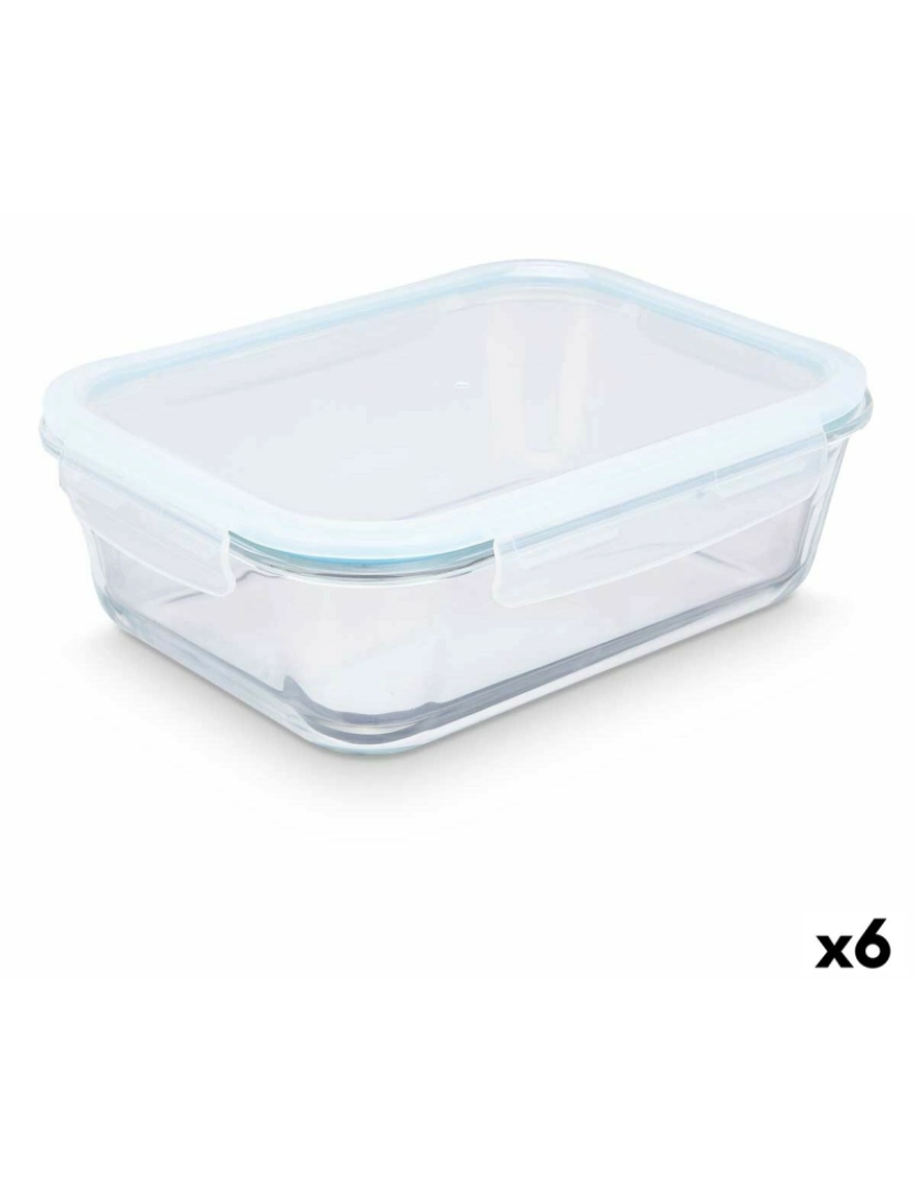 imagem de Lancheira Transparente Silicone Vidro de Borosilicato 2,8 L 29,5 x 9 x 22,8 cm (6 Unidades)1