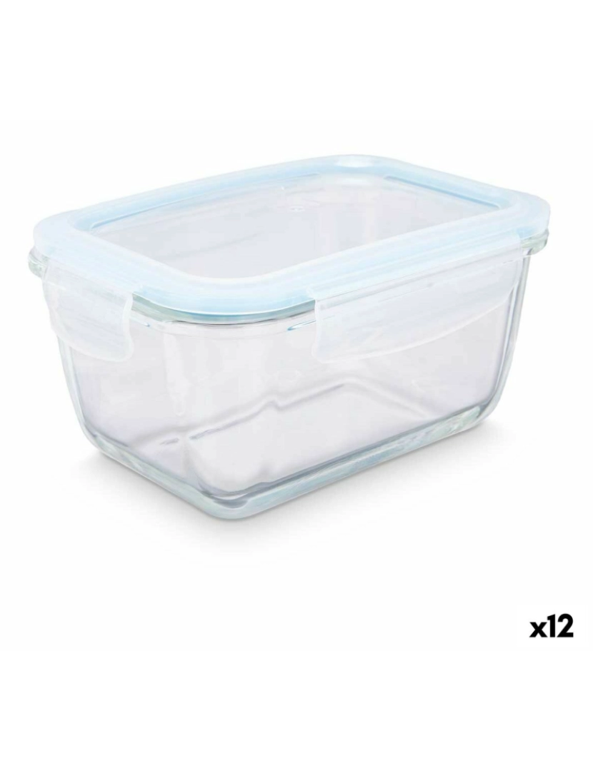 imagem de Lancheira Transparente Silicone Vidro de Borosilicato 950 ml 18 x 8,8 x 13,5 cm (12 Unidades)1