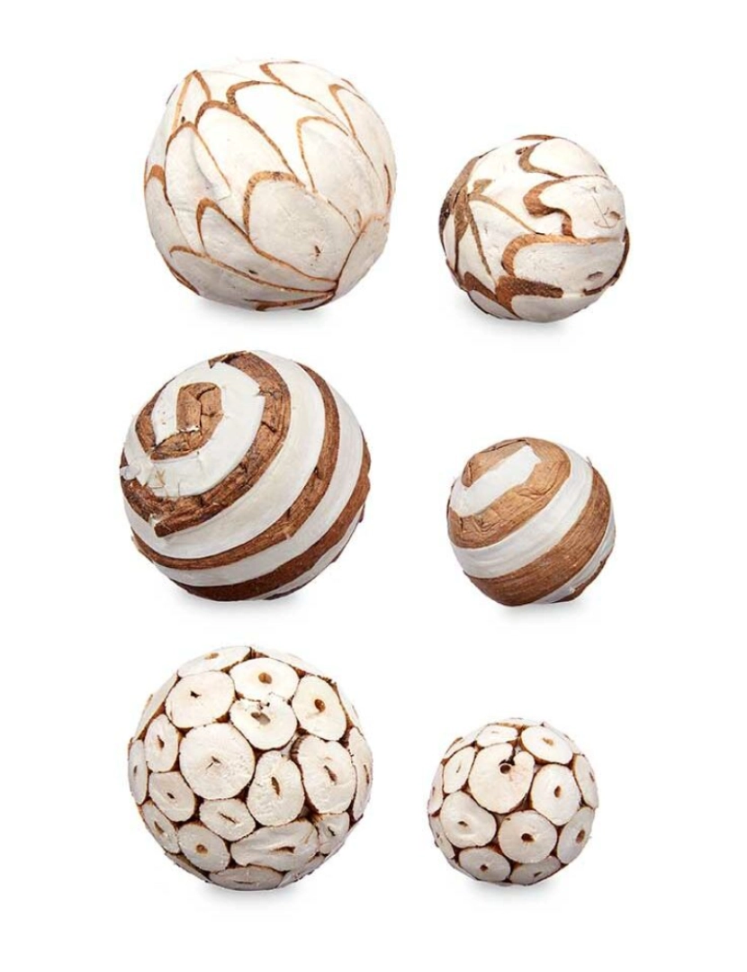 imagem de Conjunto de bolas decorativas Castanho Branco (12 Unidades)2