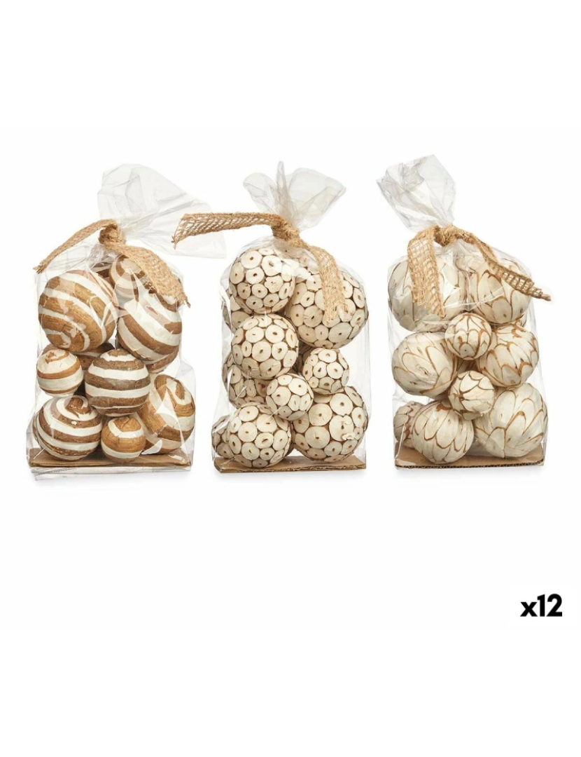 imagem de Conjunto de bolas decorativas Branco Castanho (12 Unidades)1
