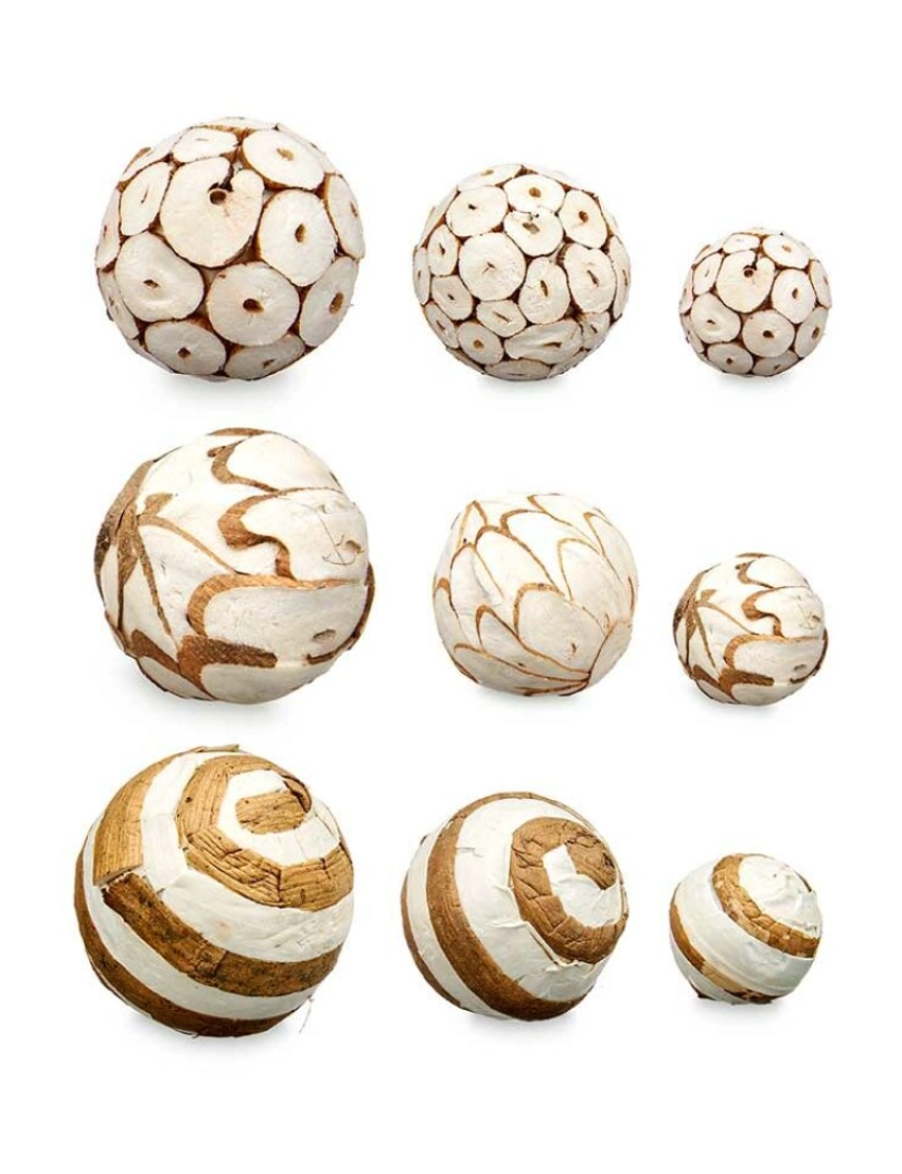 imagem de Conjunto de bolas decorativas Branco Castanho (12 Unidades)2