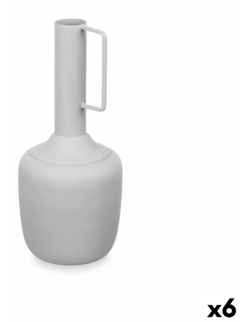 Gift Decor - Vaso Com pega Cinzento Aço 12 x 30 x 12 cm (6 Unidades)