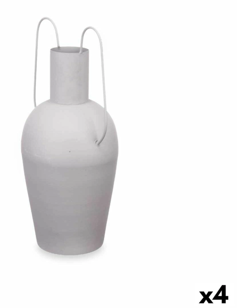 Gift Decor - Vaso Com pegas Cinzento Aço 24 x 45 x 18 cm (4 Unidades)