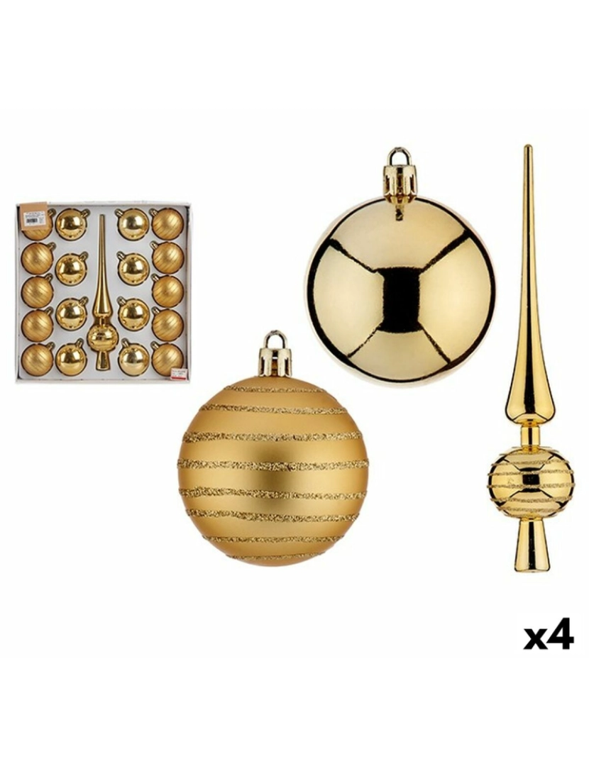 Krist+ - Conjunto de Decorações de Natal Dourado PVC (4 Unidades)