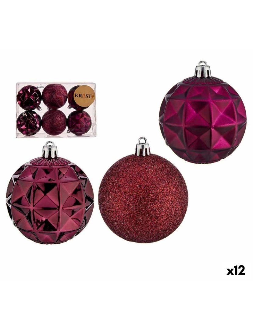 imagem de Conjunto de bolas de Natal Roxo PVC Ø 7 cm (12 Unidades)1