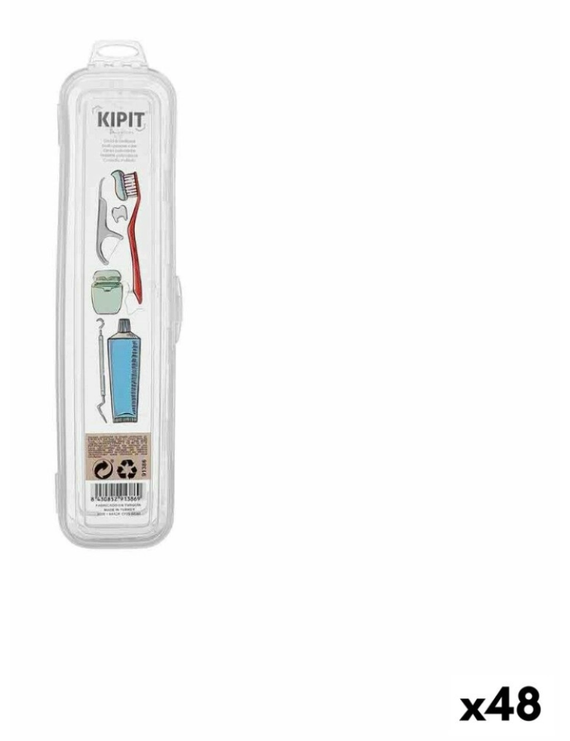 Kipit - Estojo Higiene De viagem Transparente 4,3 x 23,3 x 6,2 cm (48 Unidades)
