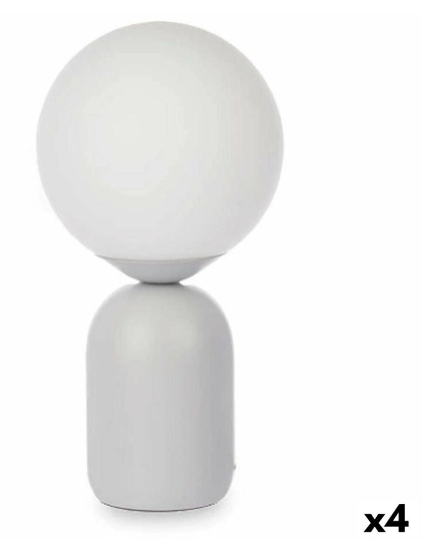 Gift Decor - Lâmpada de mesa Bol 40 W Branco Cinzento Cerâmica 15 x 28,5 x 15 cm (4 Unidades)