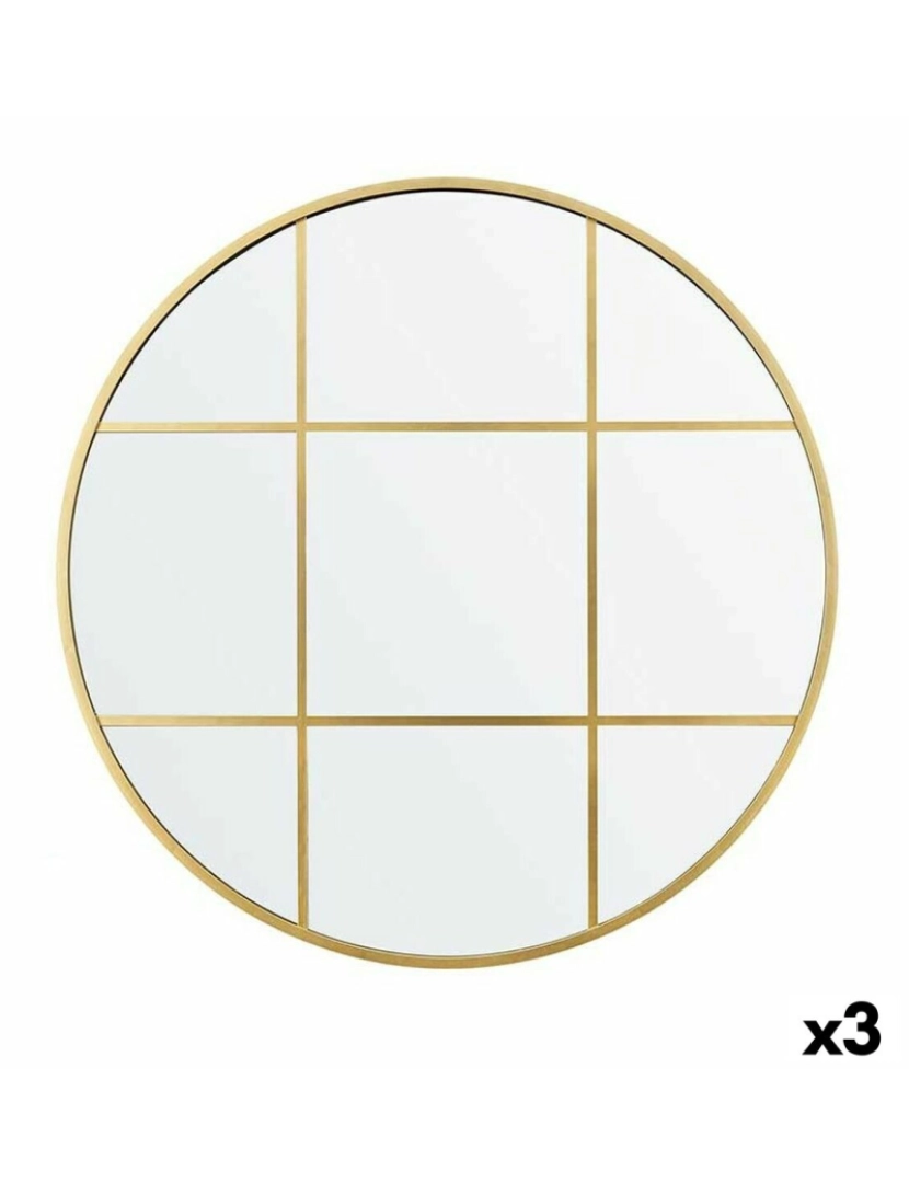 imagem de Espelho de parede Janela Dourado poliestireno 80 x 80 x 3 cm (3 Unidades)1