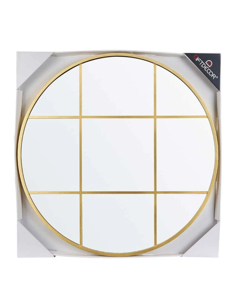 imagem de Espelho de parede Janela Dourado poliestireno 80 x 80 x 3 cm (3 Unidades)2