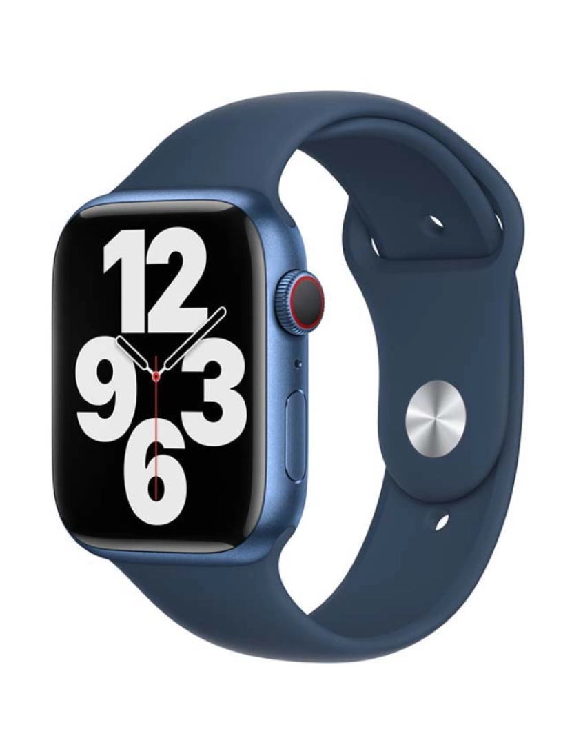 Apple - Apple Watch Series 7 45mm GPS + Cellular Aluminum Case Mostrador: Pulseira Azul: Sport Blue Grau A+