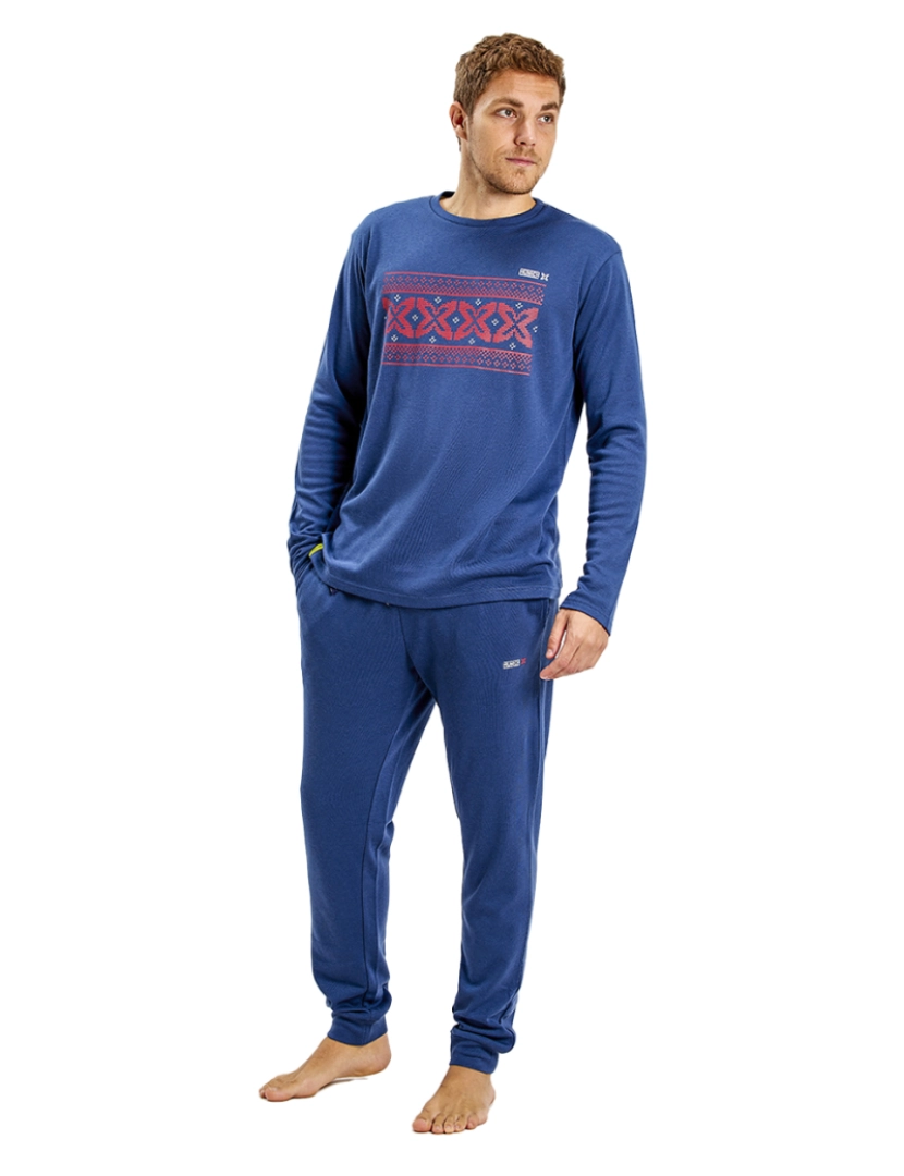 Munich - Pijama Inverno Manga Comprida Homem Azul