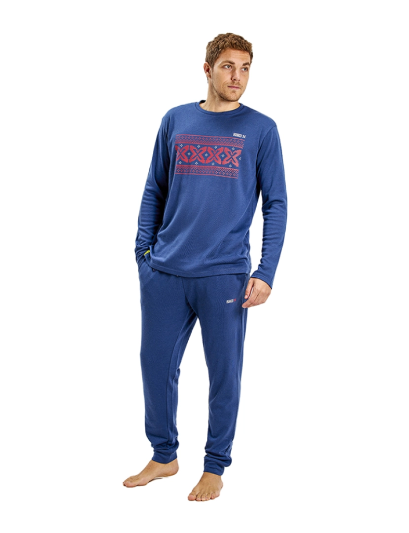 Munich - Pijama Inverno Manga Comprida Homem Azul