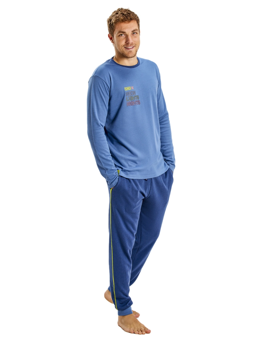 Munich - Pijama Inverno Manga Comprida Homem Azul