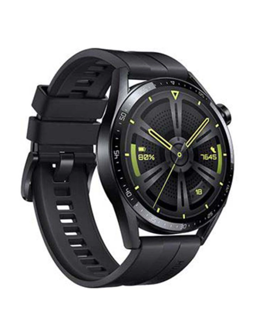 HUAWEI  - Huawei Watch GT 3 46mm Mostrador: Black  Pulseira: Rubber Black  Grau A+