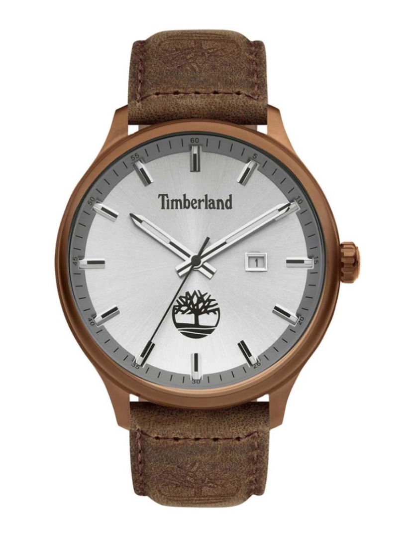 Timberland - Relógio Homem Carrigan Mostrador Preto Bracelete Pele Castanha Esc