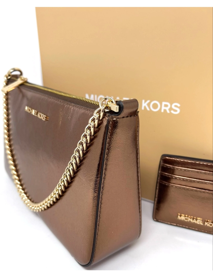 imagem de Michael Kors Conjunto Mala + Porta Cartões Cobre 35H3GGZD6M3